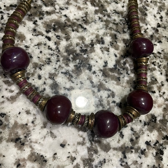 Antique Art Deco Old Brass Ornate Bohemian Boho Statement Necklace - Picture 4 of 8